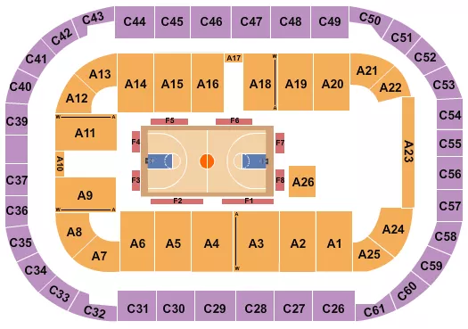 seating chart for Arena At Ford Idaho Center - Basketball - Globetrotters - eventticketscenter.com